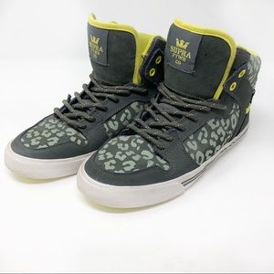 Supra Leopard Print Gray High Tops Size 9